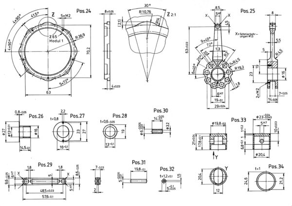 construction plan of the 9 Cylinder Radial Engine