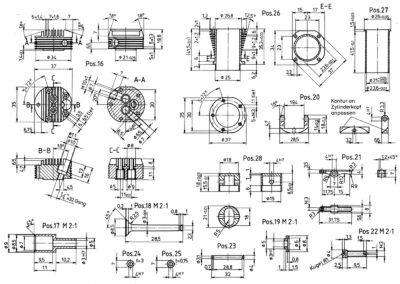 Bauplan für den 12 Zylinder V-Motor