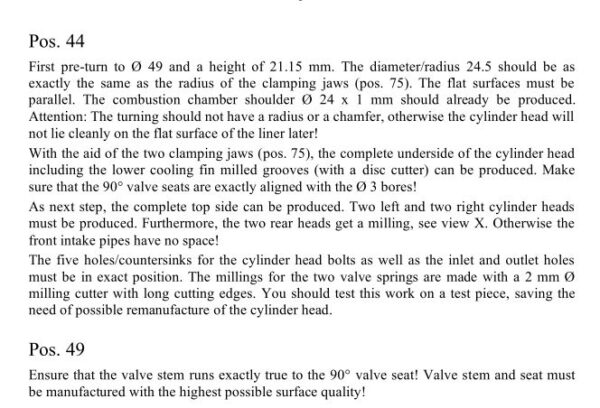 4 Cylinder Boxer Engine: Extract from the construction plans