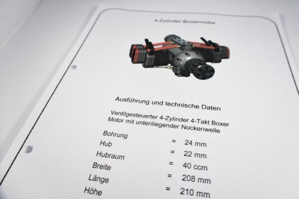 4 Zylinder Boxermotor: Auszug aus den Bauplänen