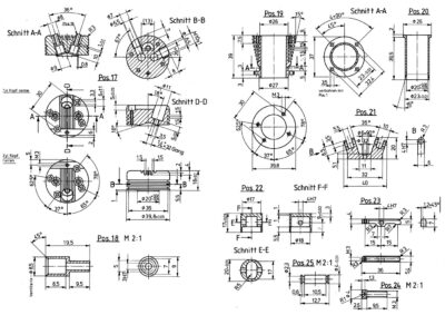 Auszug aus dem Bauplan für den 14 Zylinder Doppelsternmotor