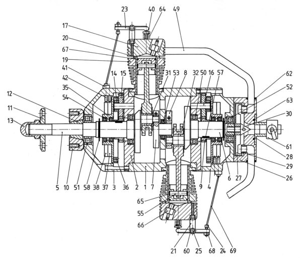 Extract from the building plan of the 14 Cylinder Double Row Engine