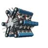 24 Zylinder Reihensternmotor